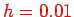 \bgroup\color{red}$h=0.01$\egroup