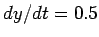 \bgroup\color{black}$dy/dt=0.5$\egroup