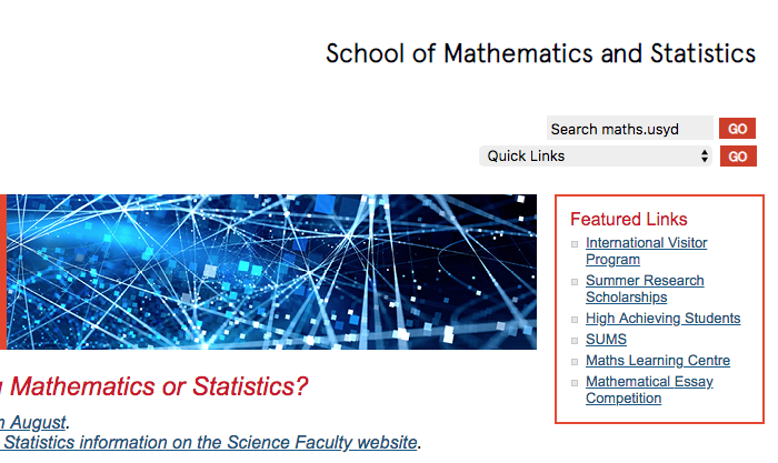 School of
  Mathematics and Statistics, University of Sydney